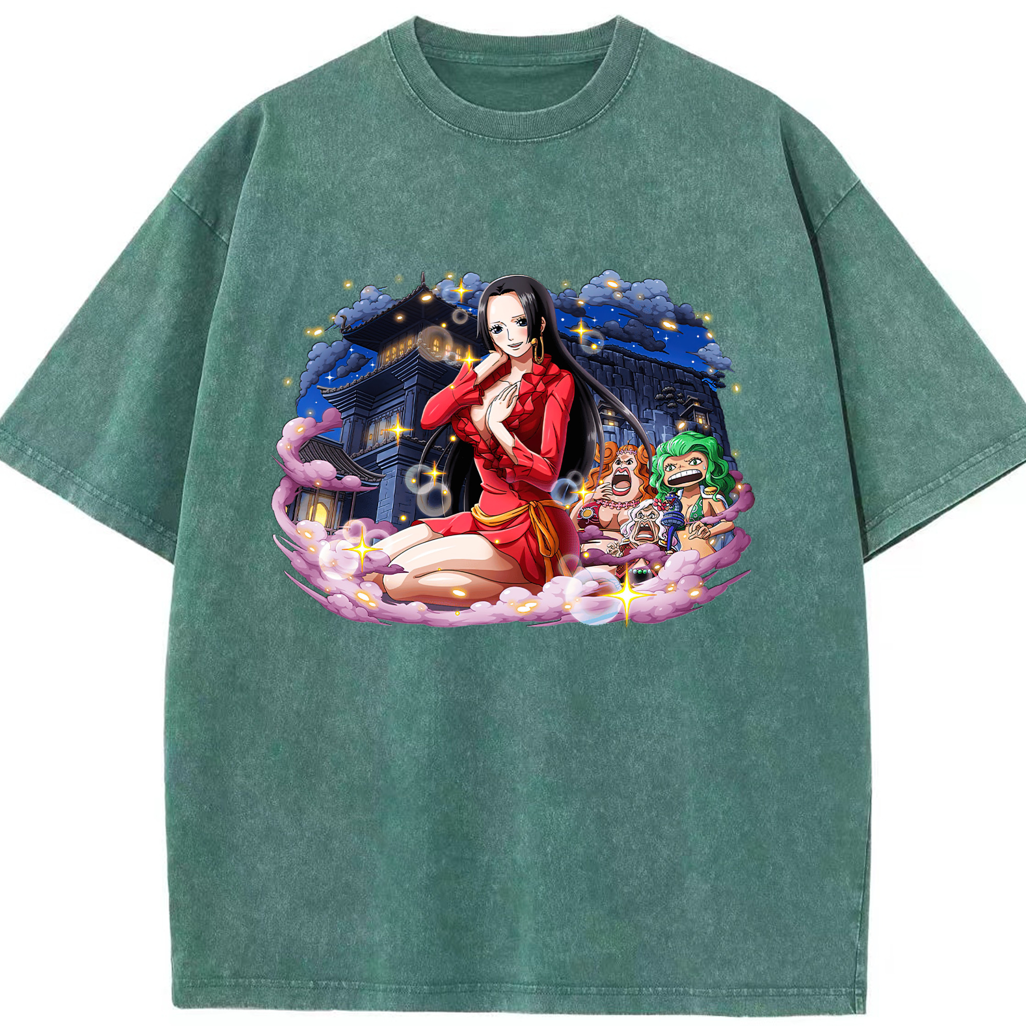 ワンピース ボア・ハンコック ONE PIECE Boa·Hancock 綿100% ヴィンテージ風 半袖Tシャツ（フロントプリント）